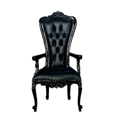 Queen "Dark Knight" Arm Chair Throne (Black/Black)