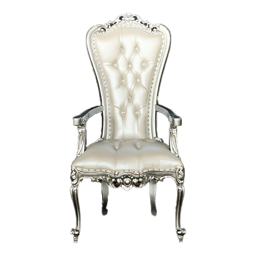 Vintage "Classy Shimmer" Arm Chair Throne (Silver)