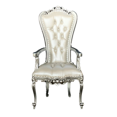 Vintage "Classy Shimmer" Arm Chair Throne (Silver)