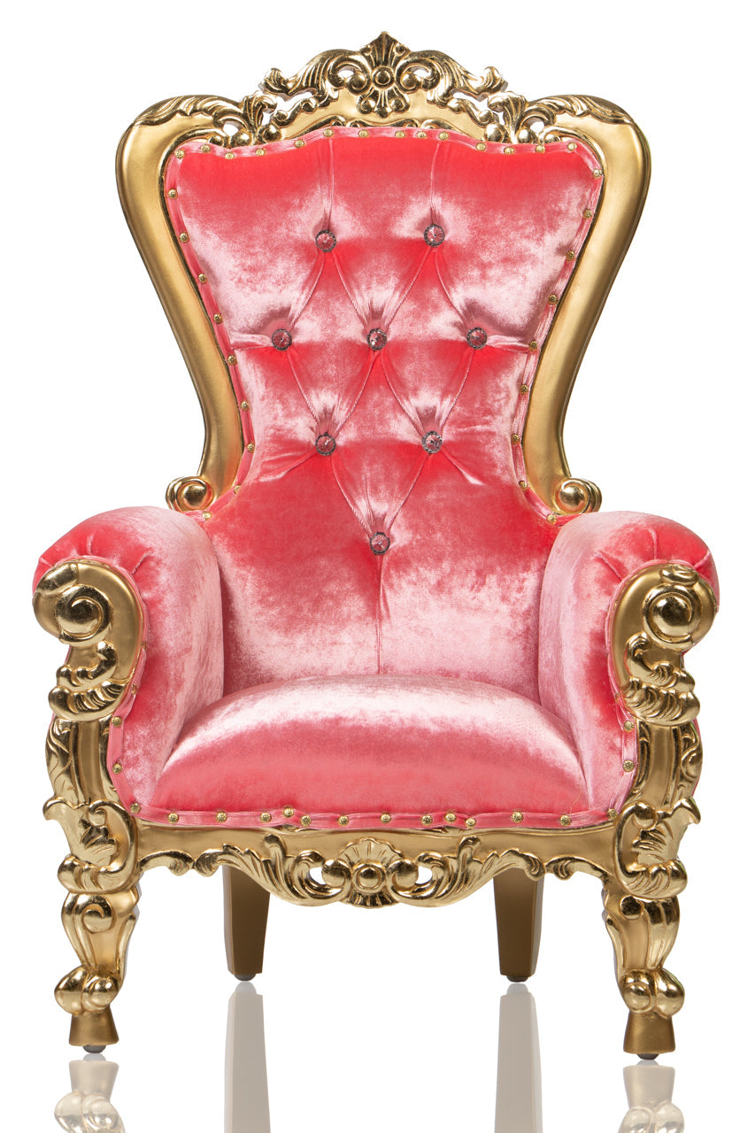Sleeping Beauty Kids Throne (Pink/Gold velvet)