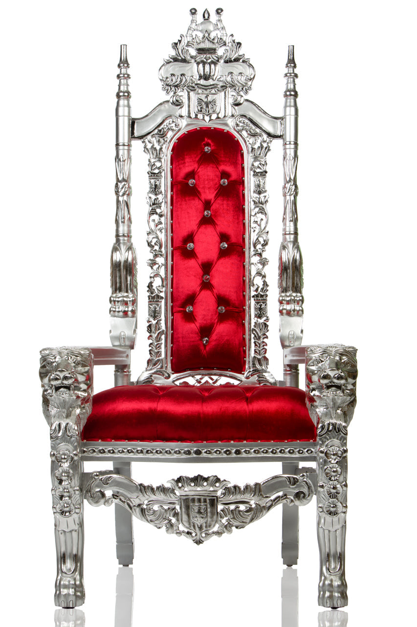 Gothic Fire Star Lion Head Throne (Red/Silver)