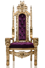 Gothic Purple Rain Lion Head Throne (Purple/Gold)