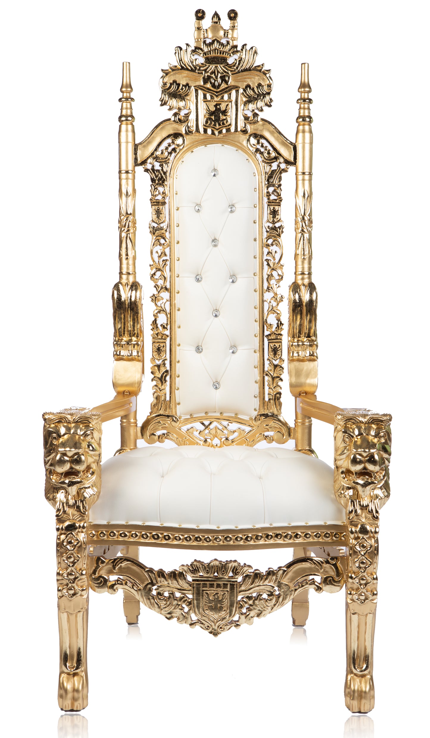 The Lenox Lion Head Throne (White/Gold)