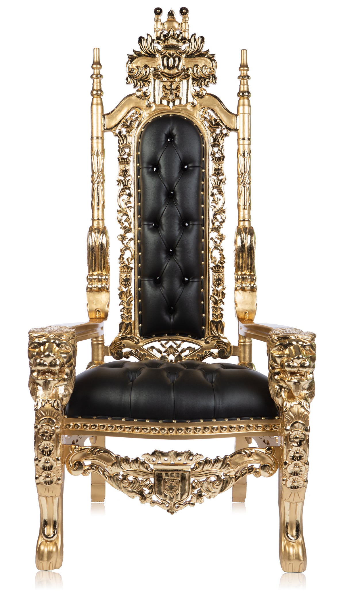 El trono con cabeza de león de Versace (negro/dorado)