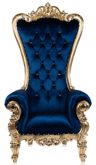 El trono Sea King Shellback (terciopelo azul/dorado)