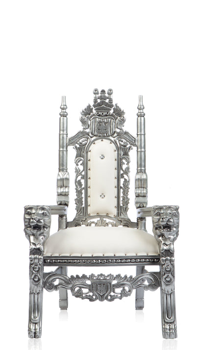 Cinderella Kids Lion Head Throne (Silver/White)