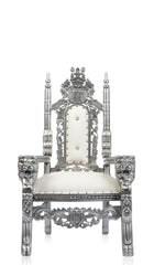 Gothic "Cinderella" Kids Lion Head Throne (Silver/White)