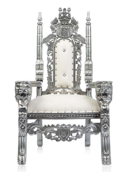 Cinderella Kids Lion Head Throne (Silver/White)