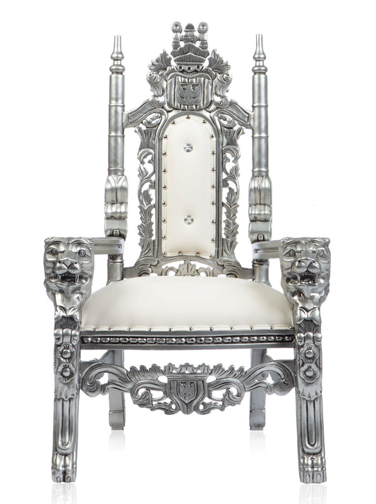 Cinderella Kids Lion Head Throne (Silver/White)