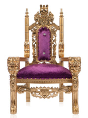 Gothic Rapunzel Kids Lion Head Throne (Purple/Gold)
