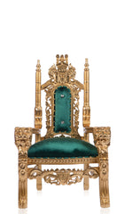 Tiana Kids Lion Head Throne (Green/Gold)