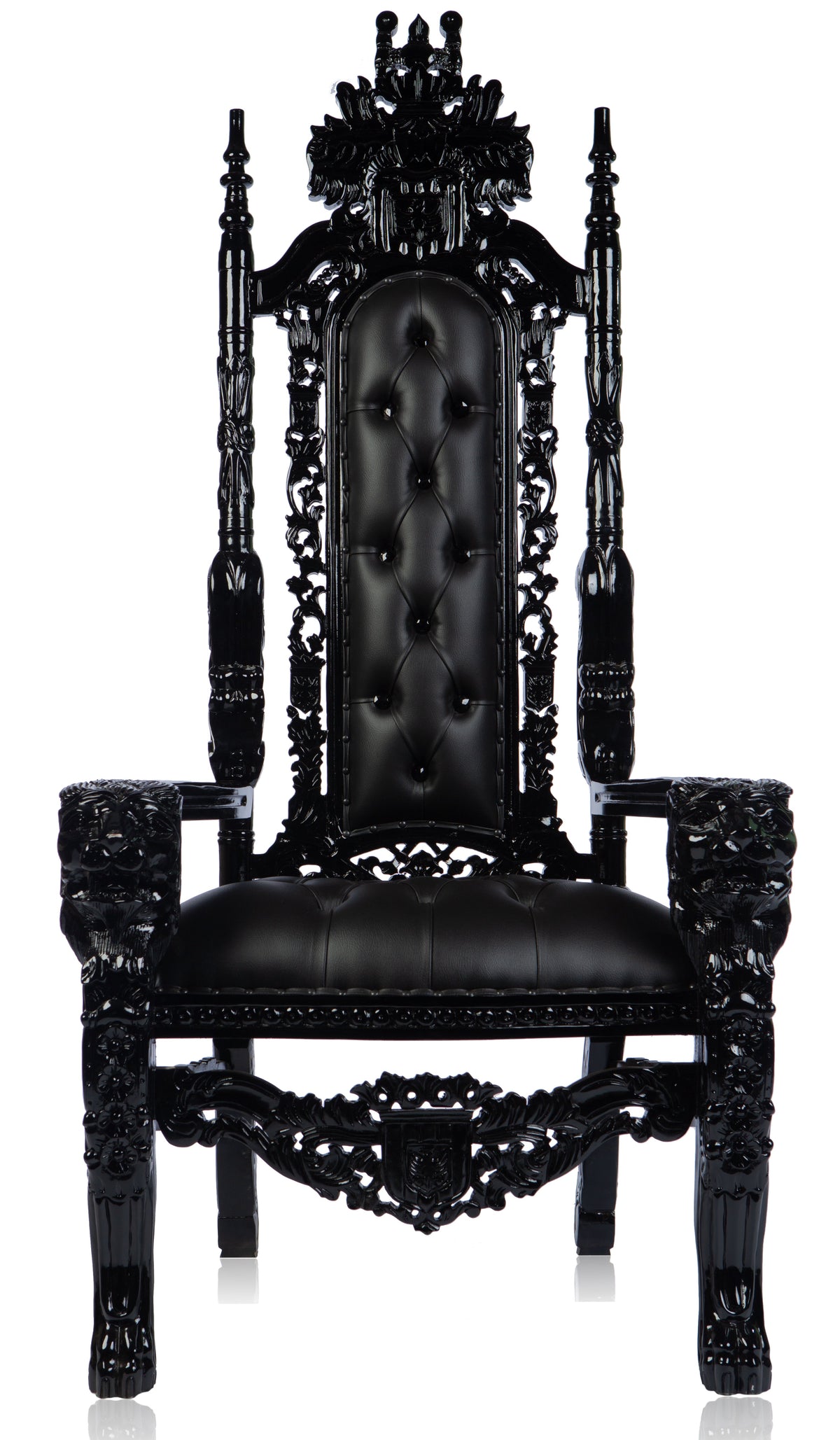 Gothic Dark King Lion Head Throne (Black/Black)