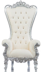 Vintage "Cinderella" Shellback Throne (White/Silver)