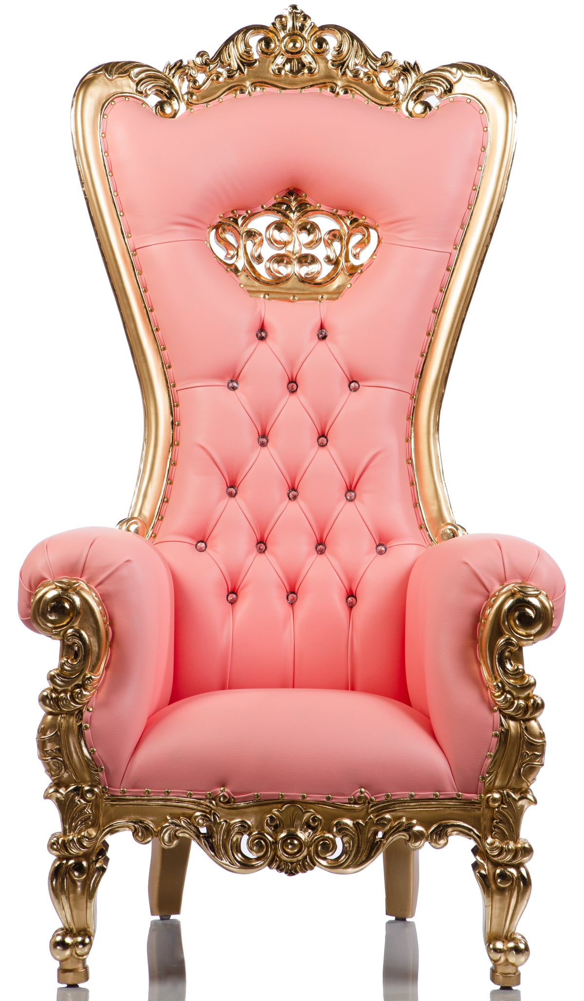 Vintage "Crowned Bubble Gum" Shellback Throne (Pink/Gold)