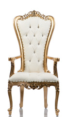 "Lenox" Arm Chair Throne (Gold/White)