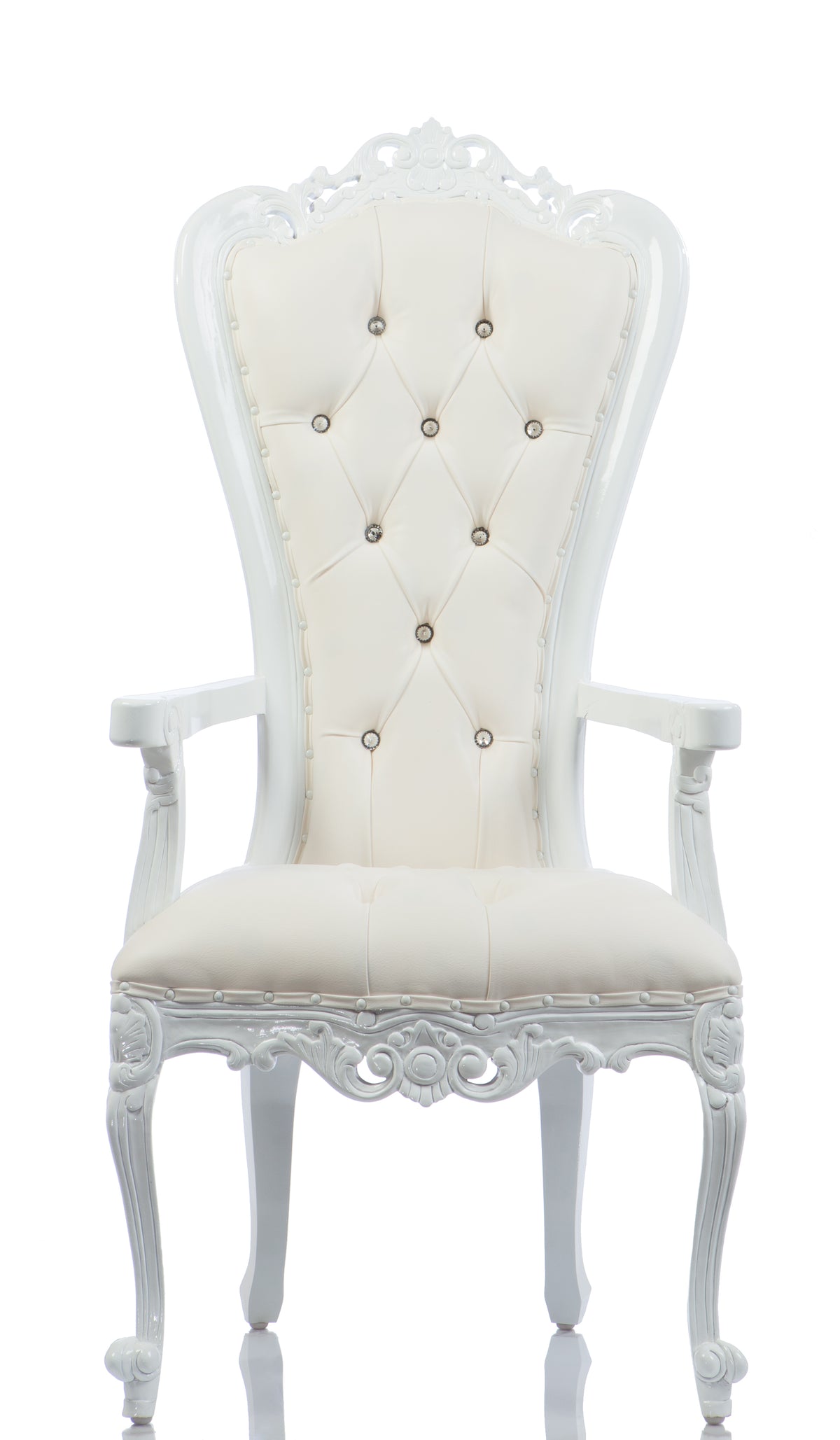 Vintage "White as Snow" Arm Chair Throne White/White (West Coast)