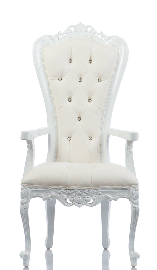 White as Snow Arm Chair Throne (White/White)