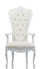 Vintage "White as Snow" Arm Chair Throne (White/White)