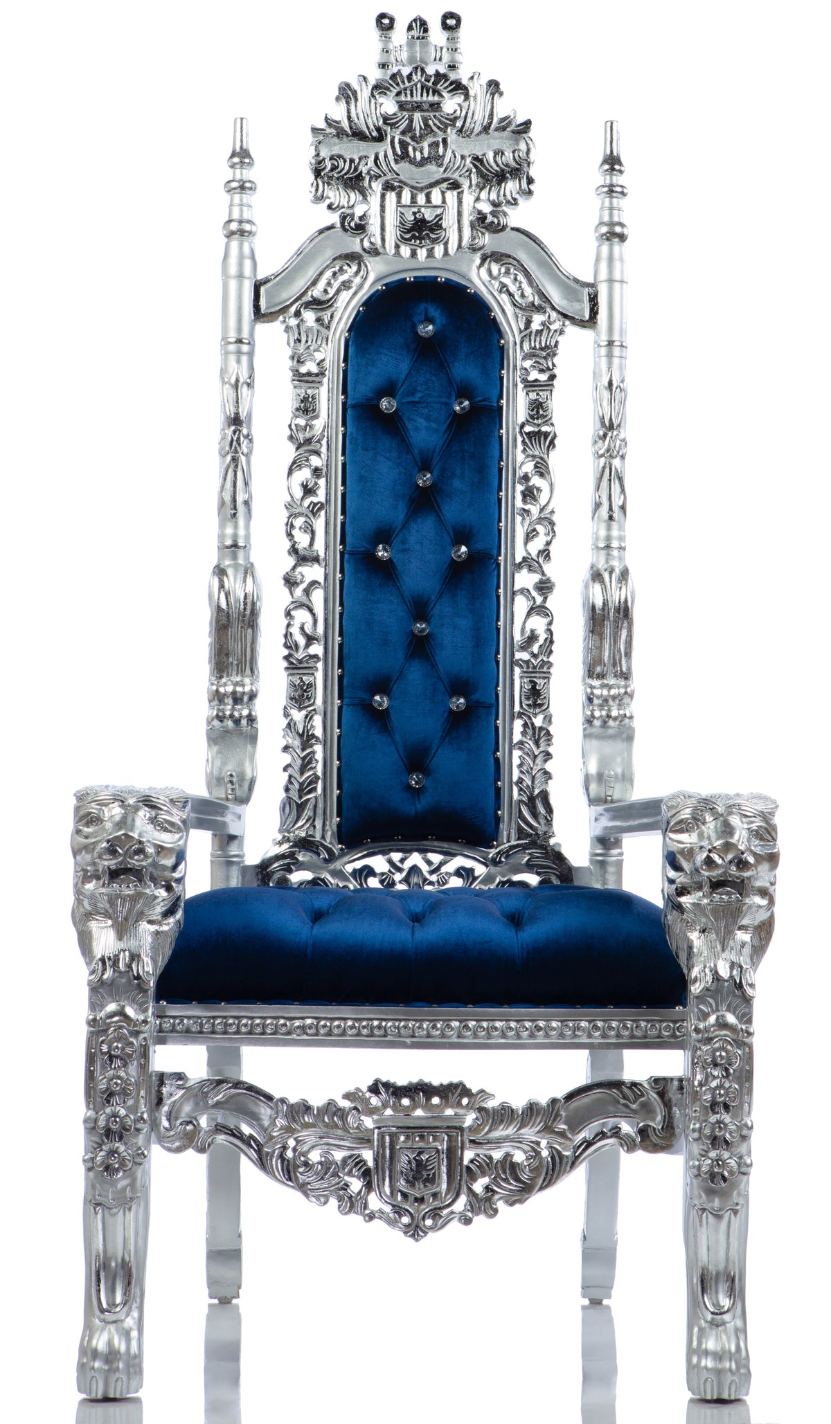 Gothic Blue Lion Head Throne (Blue/Silver)