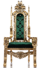 Gothic $$Money Lion Head Throne Green/Gold (West Coast)