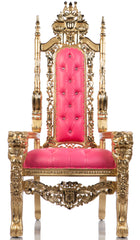 The Candy Lion Head Throne Pink/Gold Leather (West Coast)