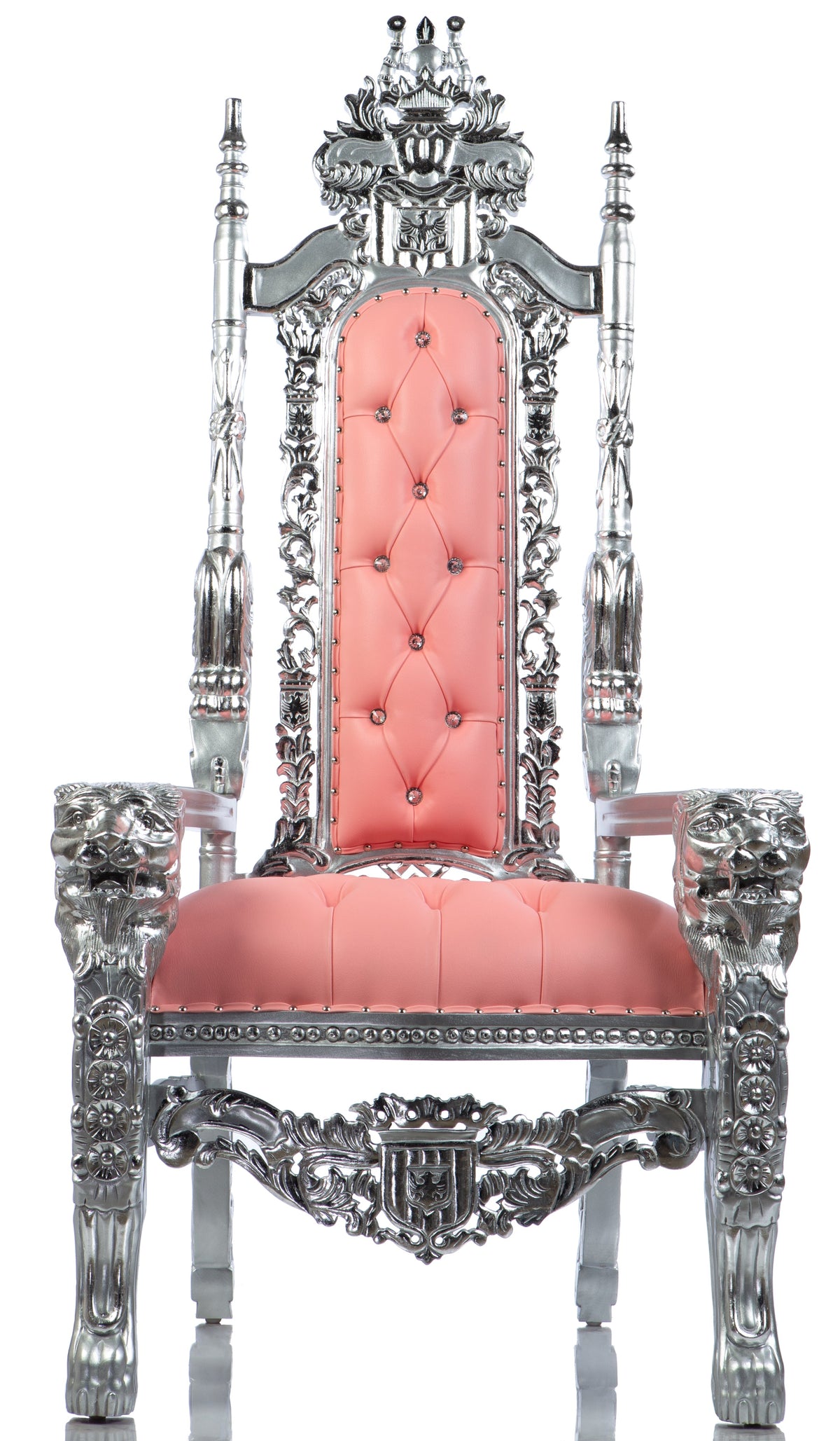 Gothic Bubble Gum Lion Head Throne (Pink/Silver)