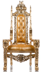 Gothic Gold Glam Lion Head Throne (Gold/Gold)