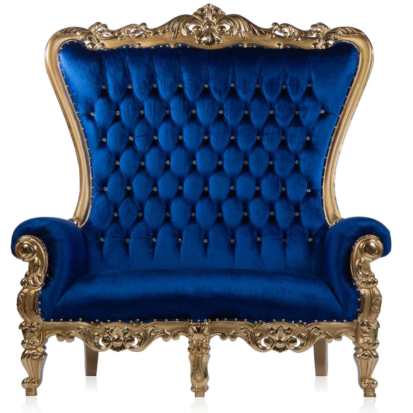 Sea King Double Throne (Blue/Gold Velvet)