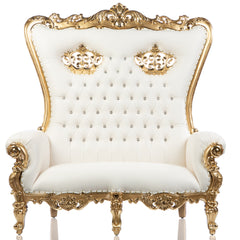 Lenox Double Crowned Throne (White/Gold)