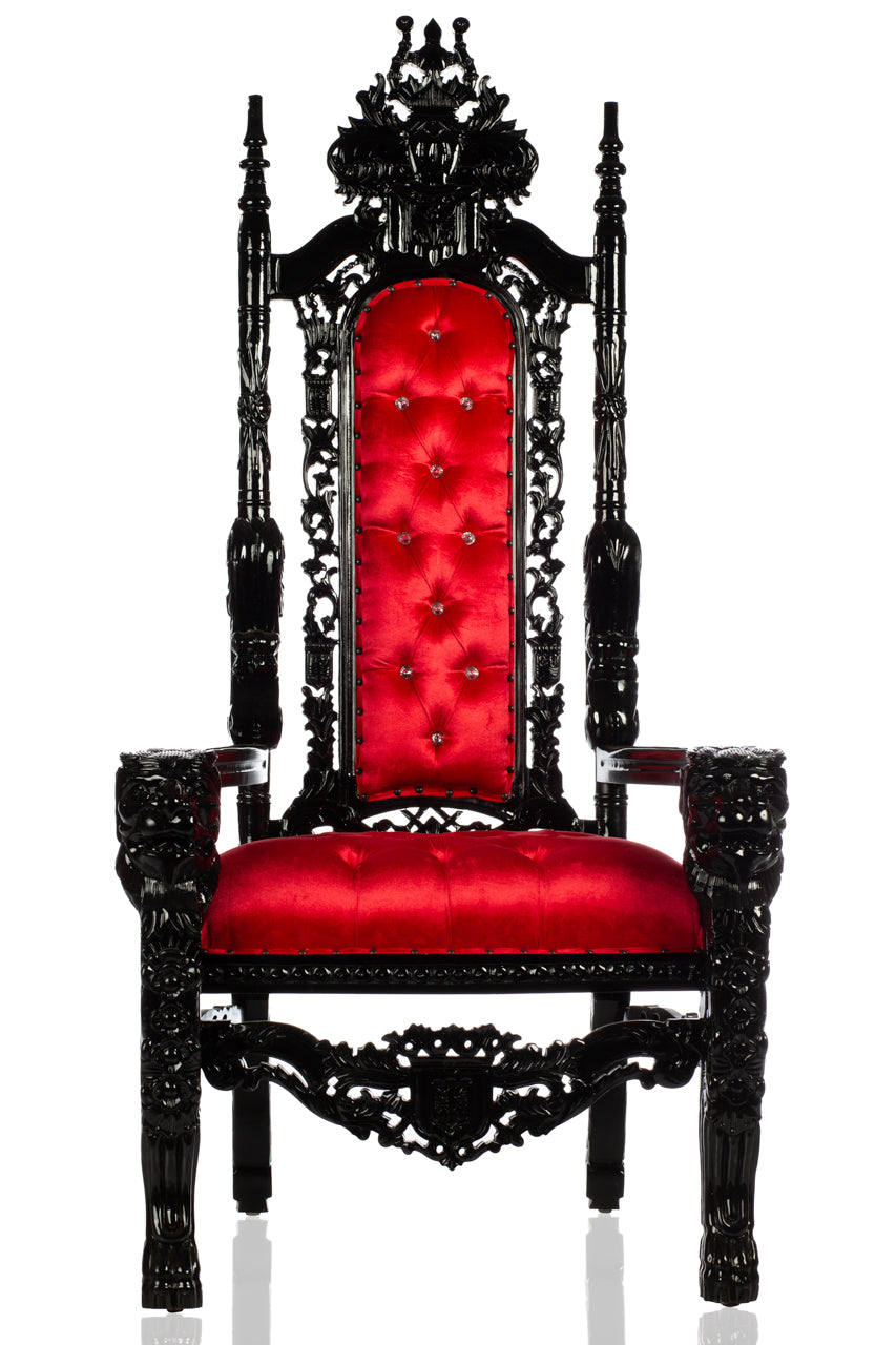 Gothic Dracula Lion Head Throne (Red/Black)