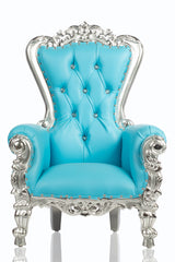 Gothic Electric Blue Kids Throne (Light Blue/Silver)